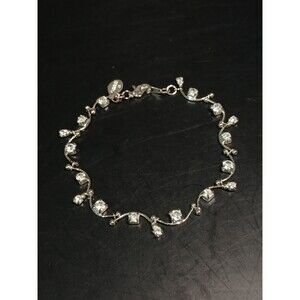 CAROLEE Silver tone bracelet with CZ gems – ~7" Chain Length – 4.3 grams